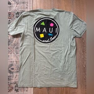 Maui and Sons Sage Green Logo Tee size Men’s Large